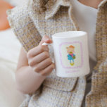 Niedlicher bunter Boho Hipster Bärenname Kaffeetasse<br><div class="desc">Diese niedliche und farbenfrohe Tasse zeigt eine skurrile Abbildung eines bohenhaften Hipsters mit leuchtenden Farben und großen Gläsern. Personalisieren Sie es mit Ihrem Namen in einem Retro-Schriftart. Tolle Geschenkidee!</div>