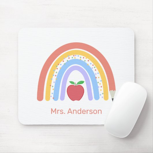 Niedlicher bunter Boho Rainbow-Lehrer Mousepad (Mit Mouse)