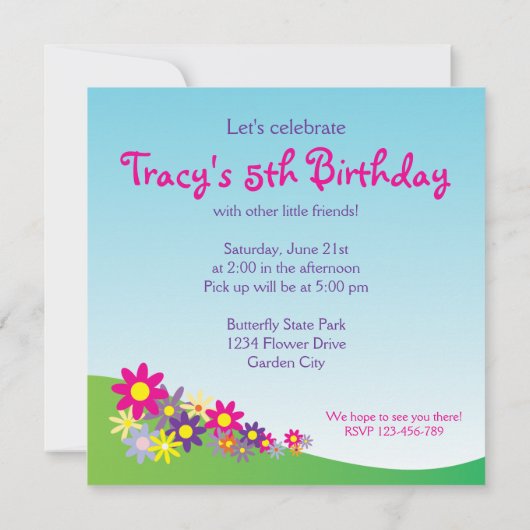 Niedlicher bunter einladung (Rückseite)