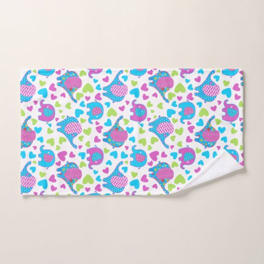 Niedlicher bunter Elefant Badhandtuch Set (Handtuch)