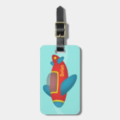 Niedlicher bunter Flugzeug-Jet für Kinder Gepäckanhänger (Vorderseite vertikal)