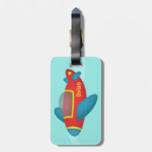 Niedlicher bunter Flugzeug-Jet für Kinder Gepäckanhänger (Rückseite vertikal)