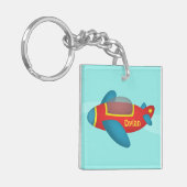 Niedlicher bunter Flugzeug-Jet für Kinder Schlüsselanhänger (Vorderseite links)