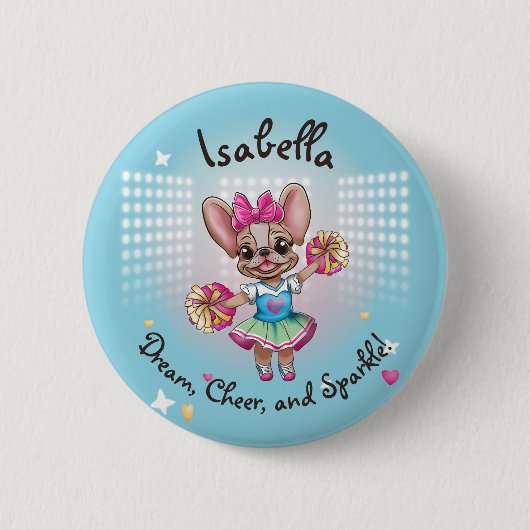 Niedlicher bunter französischer Geistesgeist Button (Vorderseite)