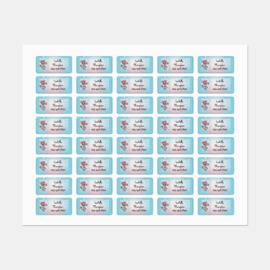 Niedlicher bunter französischer Geistesgeist Etiketten (Blatt)