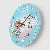 Niedlicher bunter französischer Geistesgeist Große Wanduhr (Winkel)