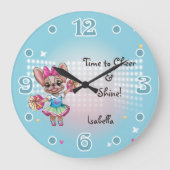 Niedlicher bunter französischer Geistesgeist Große Wanduhr (Vorderseite)