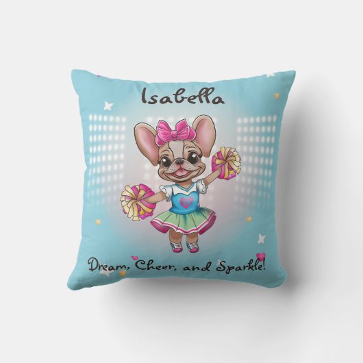 Niedlicher bunter französischer Geistesgeist Kissen (Rückseite)