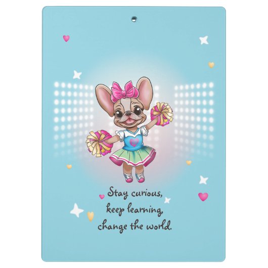 Niedlicher bunter französischer Geistesgeist Klemmbrett (Rückseite)