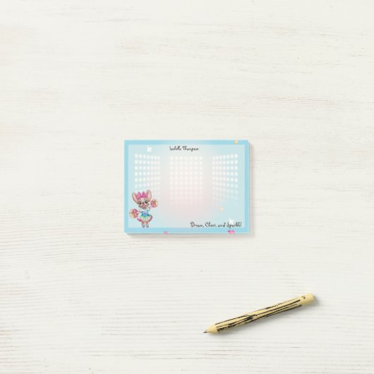 Niedlicher bunter französischer Geistesgeist Post-it Klebezettel (Auf Schreibtisch)