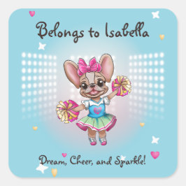 Niedlicher bunter französischer Geistesgeist Quadratischer Aufkleber