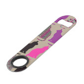 Niedlicher bunter Katzen-Muster-Flaschen-Öffner Speedflaschenöffner (Rückseite Schrägansicht)