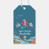 Niedlicher, bunter Meerjunghai Regenbogen Geburtst Geschenkanhänger (Rückseite)