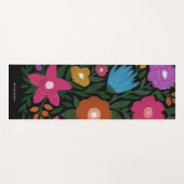Niedlicher, bunter Name Florals | Schwarz Yogamatte (Vorderseite (Horizontal))