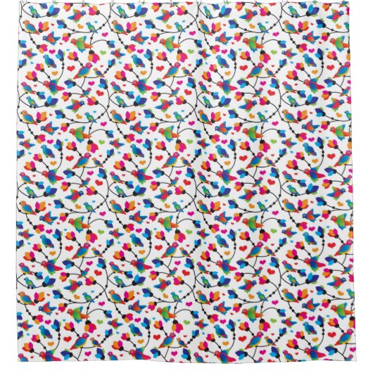 niedlicher bunter Papageienvogel Duschvorhang (Vorderseite)