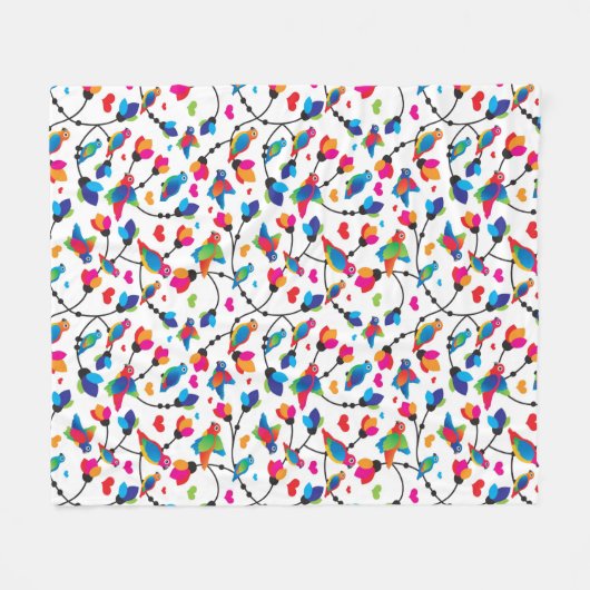 niedlicher bunter Papageienvogel Fleecedecke (Vorderseite (Horizontal))