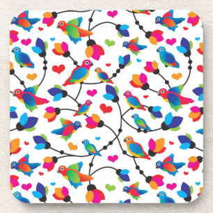 niedlicher bunter Papageienvogel Getränkeuntersetzer