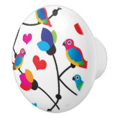 niedlicher bunter Papageienvogel Keramikknauf (Rechts)