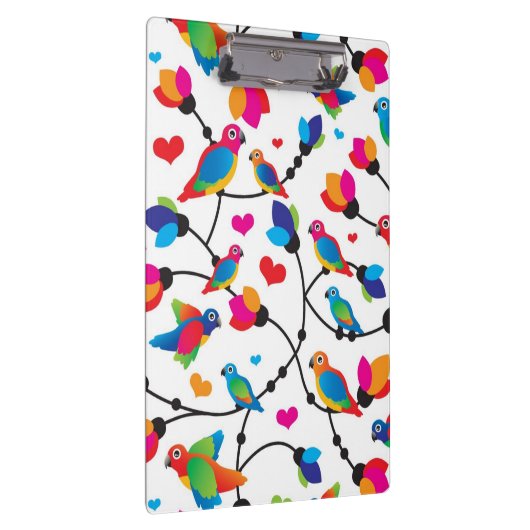 niedlicher bunter Papageienvogel Klemmbrett (Rechts)