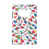 niedlicher bunter Papageienvogel Kreditkartenflaschenöffner (Rückseite)