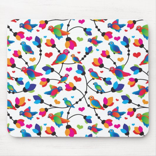 niedlicher bunter Papageienvogel Mousepad (Vorne)