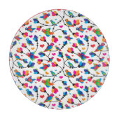 niedlicher bunter Papageienvogel Schneidebrett (Vorderseite)