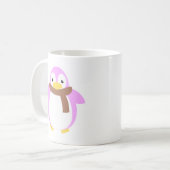 Niedlicher bunter Penguin im Schal Kaffeetasse (Vorderseite Links)