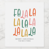 Niedlicher, bunter personalisierter Weihnachtsurla Weinetikett (Einzelnes Label)