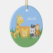 Niedlicher bunter Safari-Tier-Kinderraum-Dekor Keramikornament (Rechts)