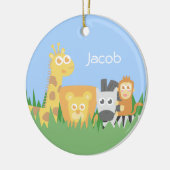 Niedlicher bunter Safari-Tier-Kinderraum-Dekor Keramikornament (Links)