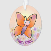 Niedlicher bunter Schmetterlings-Cartoon Ornament (Vorderseite)