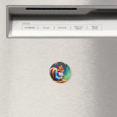 Niedlicher Bunter Sitzender Eichhörnchen-75463 Magnet (In Situ (Geschirrspüler))