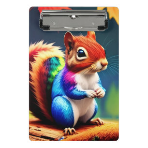 Niedlicher Bunter Sitzender Eichhörnchen-75463 Mini Klemmbrett