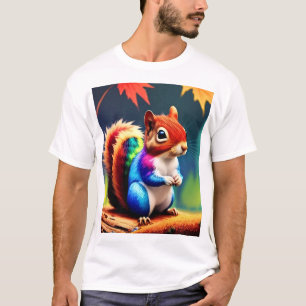 Niedlicher Bunter Sitzender Eichhörnchen-75463 T-Shirt