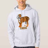 Niedlicher bunter Tigertext Hoodie (Vorderseite)