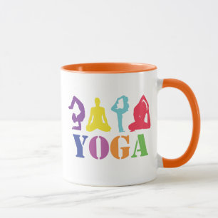 Niedlicher bunter Yoga-Entwurf Tasse