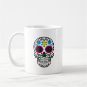 Niedlicher bunter Zuckerschädel dia de Los Muertos Kaffeetasse (Links)