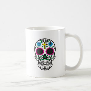 Niedlicher bunter Zuckerschädel dia de Los Muertos Kaffeetasse