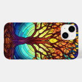 Niedlicher Buntglasbaum Case-Mate iPhone Hülle (Rückseite (Horizontal))
