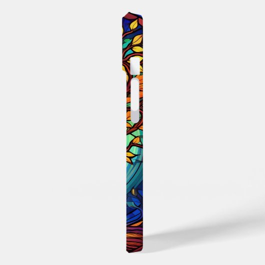 Niedlicher Buntglasbaum Case-Mate iPhone Hülle (Rückseite / Links)