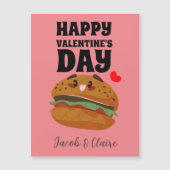 niedlicher Burger, Happy valentine personalifizier Magnetkarte (Vorderseite)