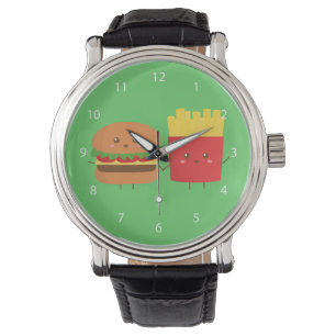 Niedlicher Burger und Fischrogen, Freunde für Armbanduhr