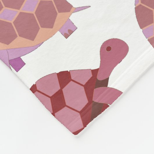 Niedlicher Burgunder Cartoon Tortoise Pattern Fleecedecke (Ecke)