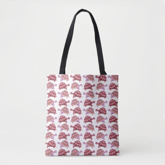 Niedlicher Burgunder Cartoon Tortoise Pattern Tasche (Vorderseite)