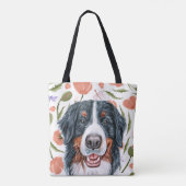 Niedlicher burmesischer Hund Mohn Blume Muster Tasche (Rückseite)