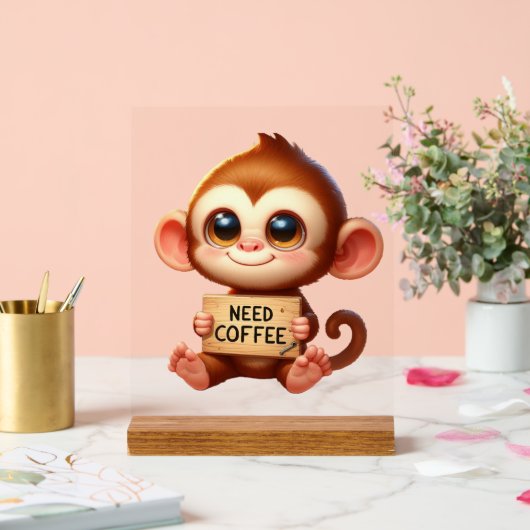 Niedlicher Bürobedarf für Kaffeekaffee Acrylschild (Hochzeit)