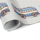 Niedlicher Bus-Ausflug-Bus Geschenkpapier (Rolleneckpunkt)