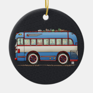 Niedlicher Bus-Ausflug-Bus Keramikornament