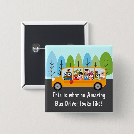 Niedlicher Busfahrer Button (Vorne & Hinten)