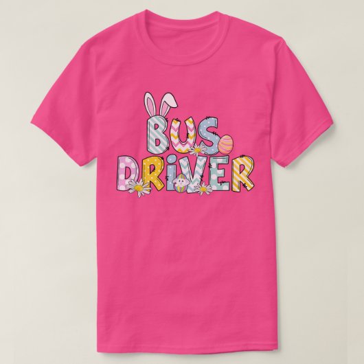 Niedlicher Busfahrer der Bunny School - Osterfeier T-Shirt (Design vorne)